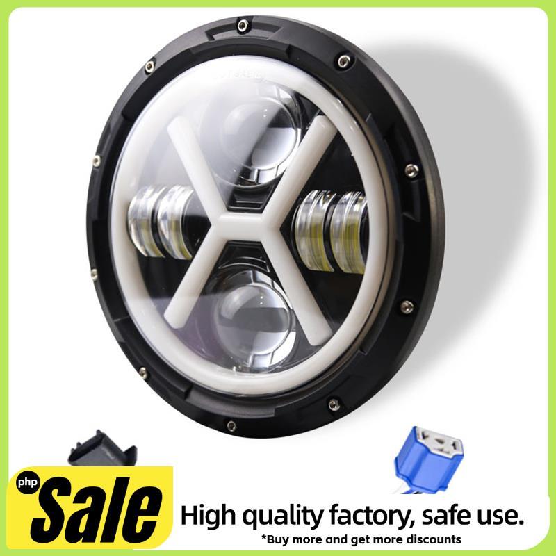 500W 7 นิ้วรอบ Angel Eye LED ไฟหน้า 30000LM พร้อม Hi/Lo Beam DRL Amber แหวนสําหรับ JK TJ LJ