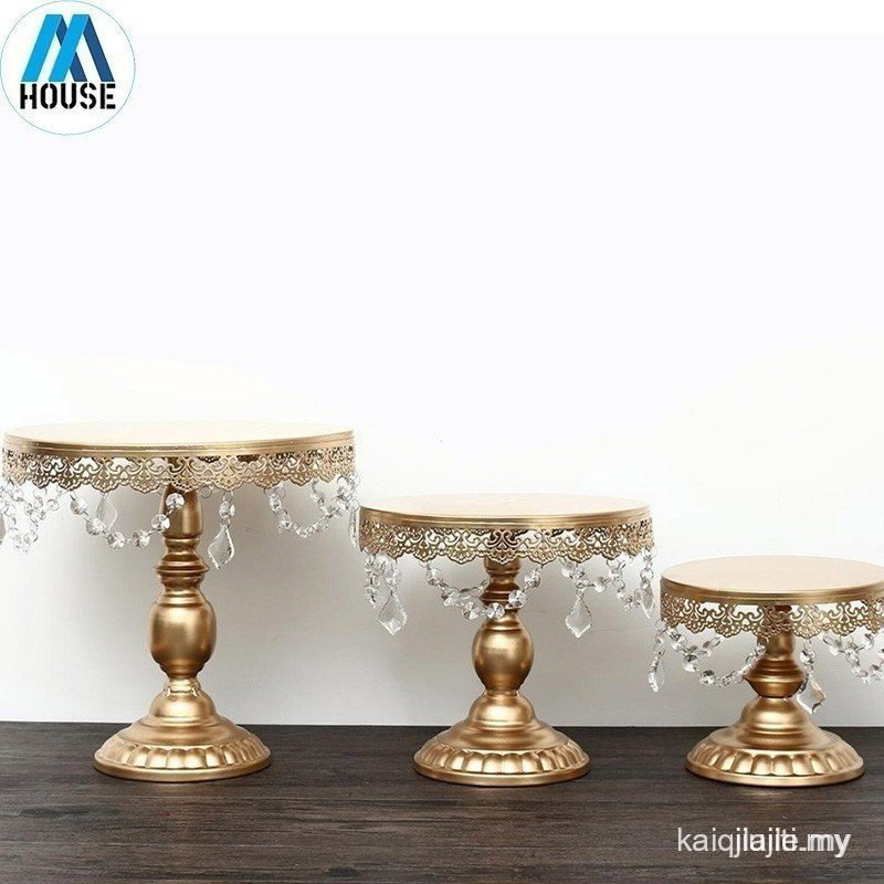 20/25/30 ซม.โลหะสีทองเหล็กเค้กขาตั้งขนมหวานเค้กขาตั้งจอแสดงผลงานแต่งงานวันเกิดตกแต่งบ้าน 15GQ 2YJ6 E