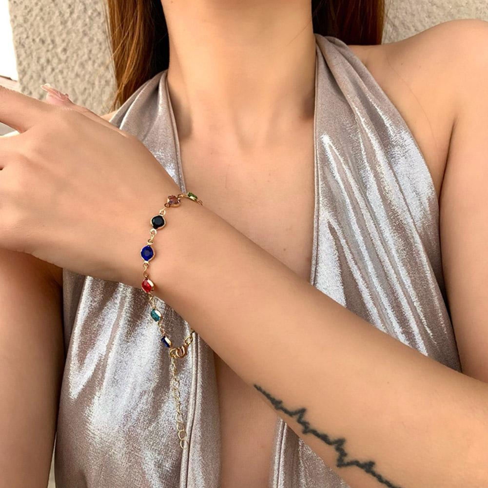 colorful Heart Design Link สร้อยข้อมือคุณภาพสูง Charms สร้อยข้อมือสําหรับงานปาร์ตี้อินเทรนด์ E0o9