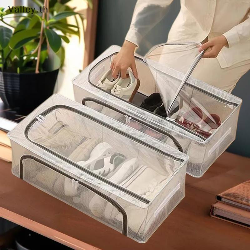 [Valley] กระเป๋าเก็บรองเท้าขนาดใหญ่พิเศษ/กล่องเก็บเสื้อผ้าใต้เตียง/ตู้เสื้อผ้าพับได้กันฝุ่น TH