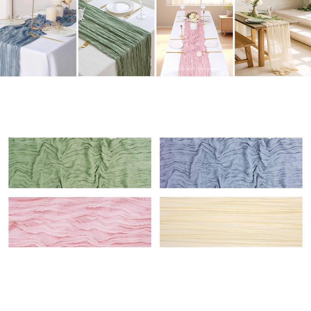 [Whgirld8] Boho Gauze Table Runner Multifunctional Table Cloth Decor สําหรับโต๊ะรับประทานอาหารงานแต่