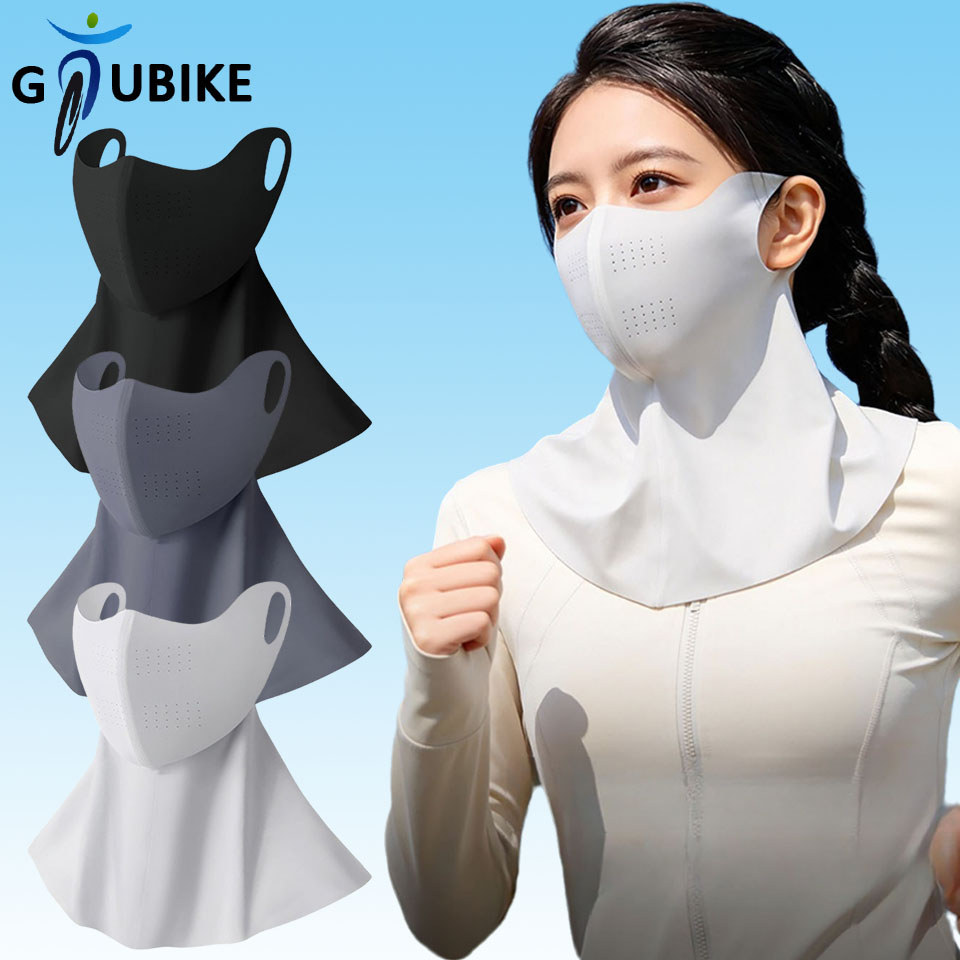 GTUBIKE UPF50+ กลางแจ้ง Anti-UV ผ้าไหมน้ําแข็งบาง Breathable Sunpoof คอป้องกันแขวนหูหน้ากาก
