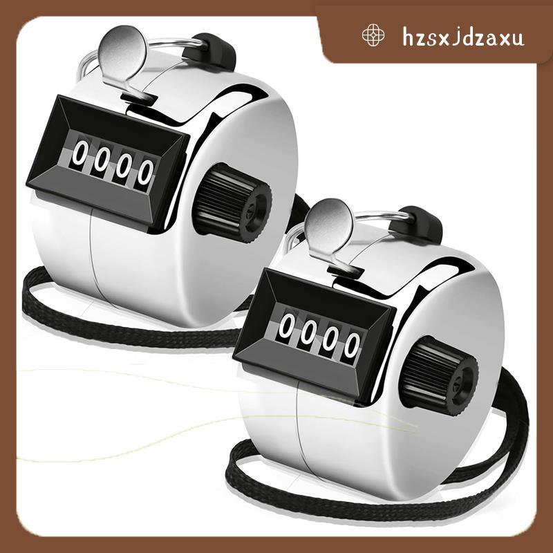 hzsxjdzaxu2 Pack Clicker Counter Hand Tally Counter Clicker, 4 หลัก Mechanical Palm Click Counter fo