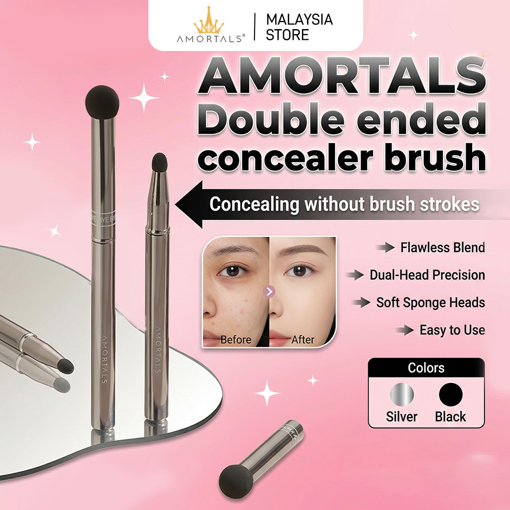 AMORTALS Double Ended แปรงคอนซีลเลอร์แปรงฟองน้ําสําหรับ Double Ended แปรงฟองน้ําแปรงสําหรับคอนซีลเลอ