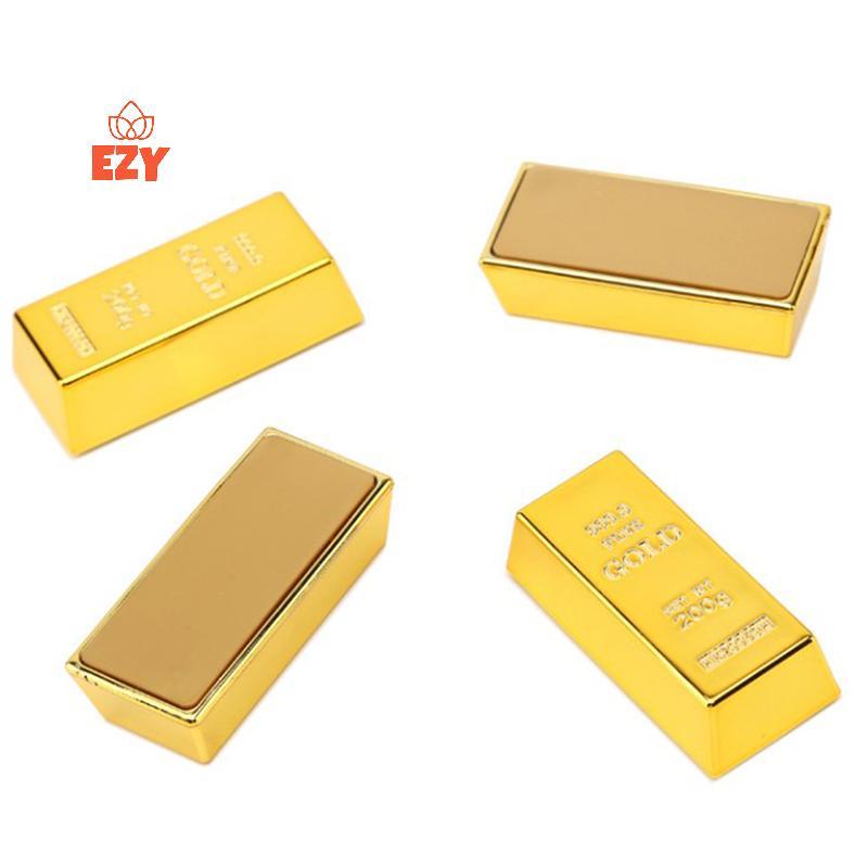 EZY พลาสติกปลอม Gold Bullion จําลอง Golden Bri ปลอมระยิบระยับ Gold Bar Paperweight ประตูหยุดภาพยนตร์