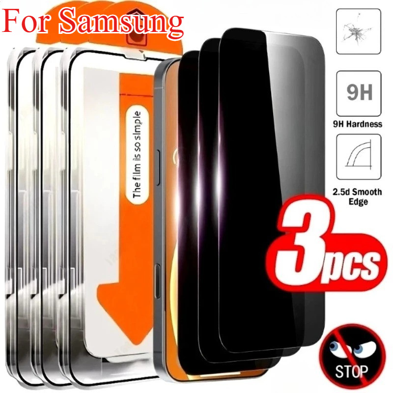 3PCS[ฟิล์มกระจก+กันเสือก] สำหรับ for Samsung A07 A17 A56 A06 A16 A15 A55 A35 A36 A05 A54 A53 A12 A25 A32 S25 Ultra S24FE