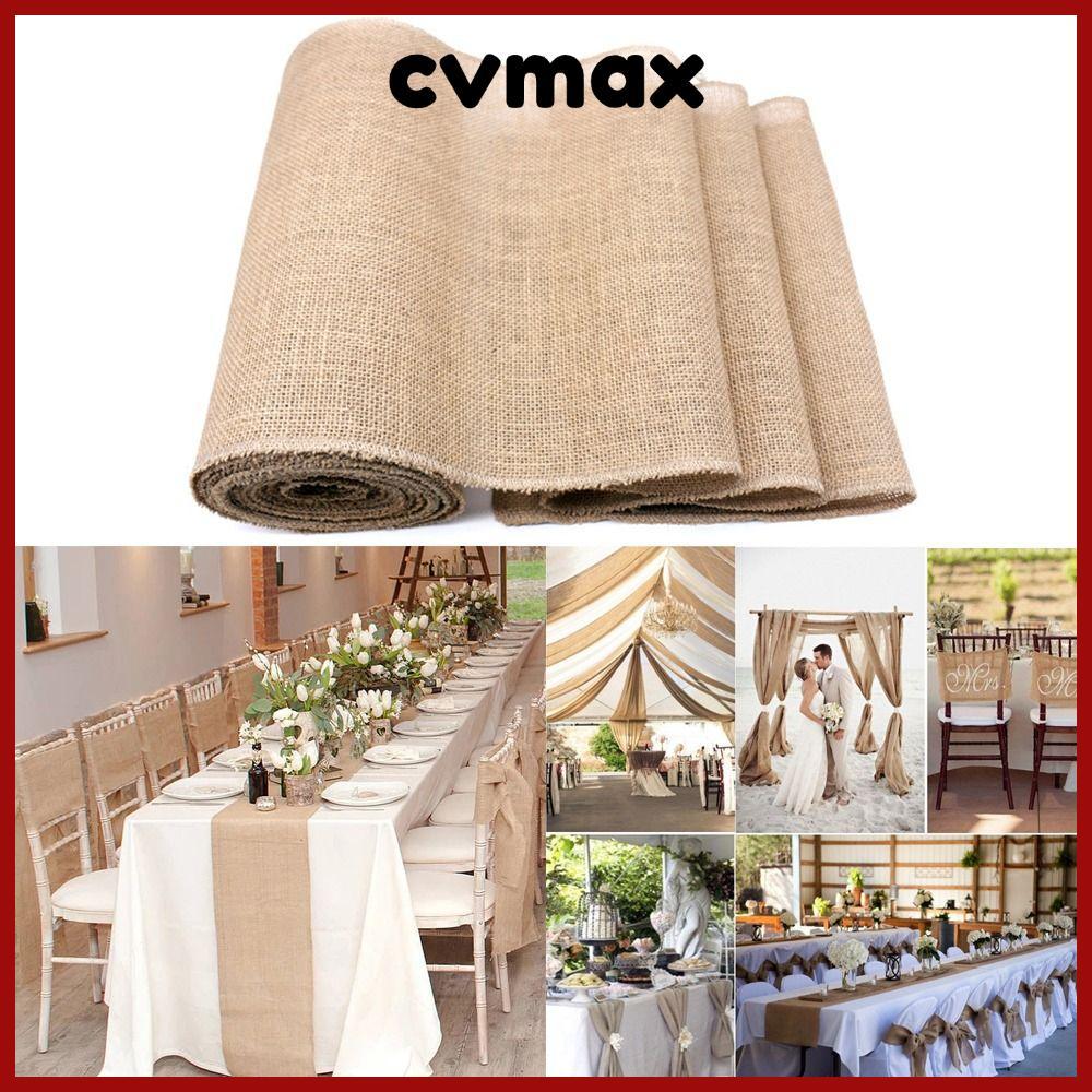 CVMAX Vintage Table Runner งานแต่งงานสําหรับคริสต์มาส Burlap Hessian Home Table Runners