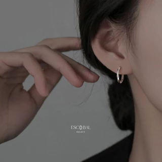 ESCOBAL ต่างหูเงิน Zircon Tpiral ตุ้มหูเงินแท้ ต่างหูเงินแท้925 ตุ้มหูเพชร Moissanite วาเลนไทน์ E056
