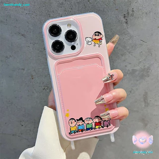 ของมาใหม่ เคสสำหรับไอโฟน11 คู่ชินจาน Nene เคสช่องใส่การ์ดสายข้อมือ For iPhone17 16 11 12 13PROMAX 14 15PLUS 7/8 SE2 XSXR