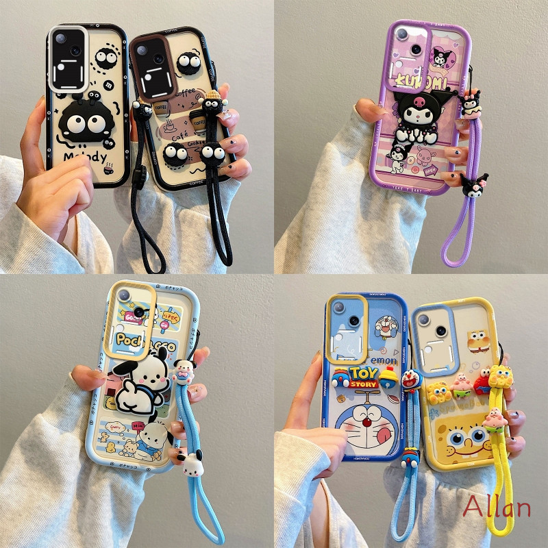 เคส vivo v30 5G / v2318 กรณี TPU 2026 ใหม่ Kawaii ซิลิโคนนุ่มคลุมทั้งหมดกันกระแทก, Lanyard Anti-Loss เคสโทรศัพท์ BSJGS