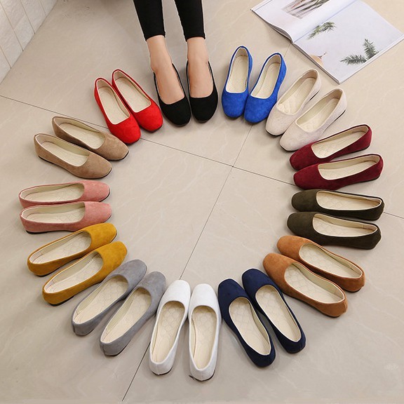 GD3 Plus ขนาด 36-42 ผู้หญิง Suede Slip-On Lofers รองเท้า Office Casual Rounded Toe Flats รองเท้า