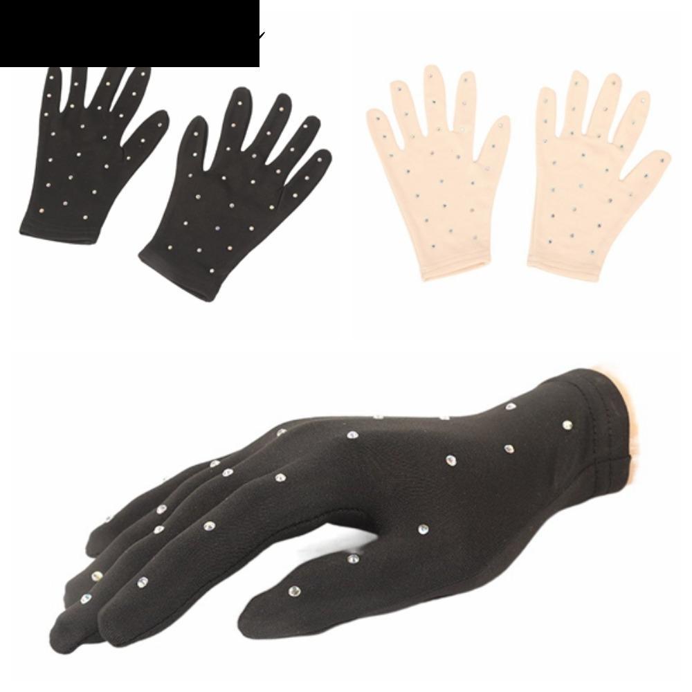 QUENTIN1AE Ice Skating Training Gloves, Breathable Elegance Shiny Figure Skating Wrist Gloves, XS/S/