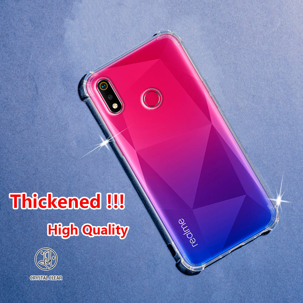 สําหรับRealme 3 3i 3 Pro X Lite RMX1851 RMX1827 RMX1825 RMX1821 คริสตัลClear JellyกรณีAir-Guardมุมออ