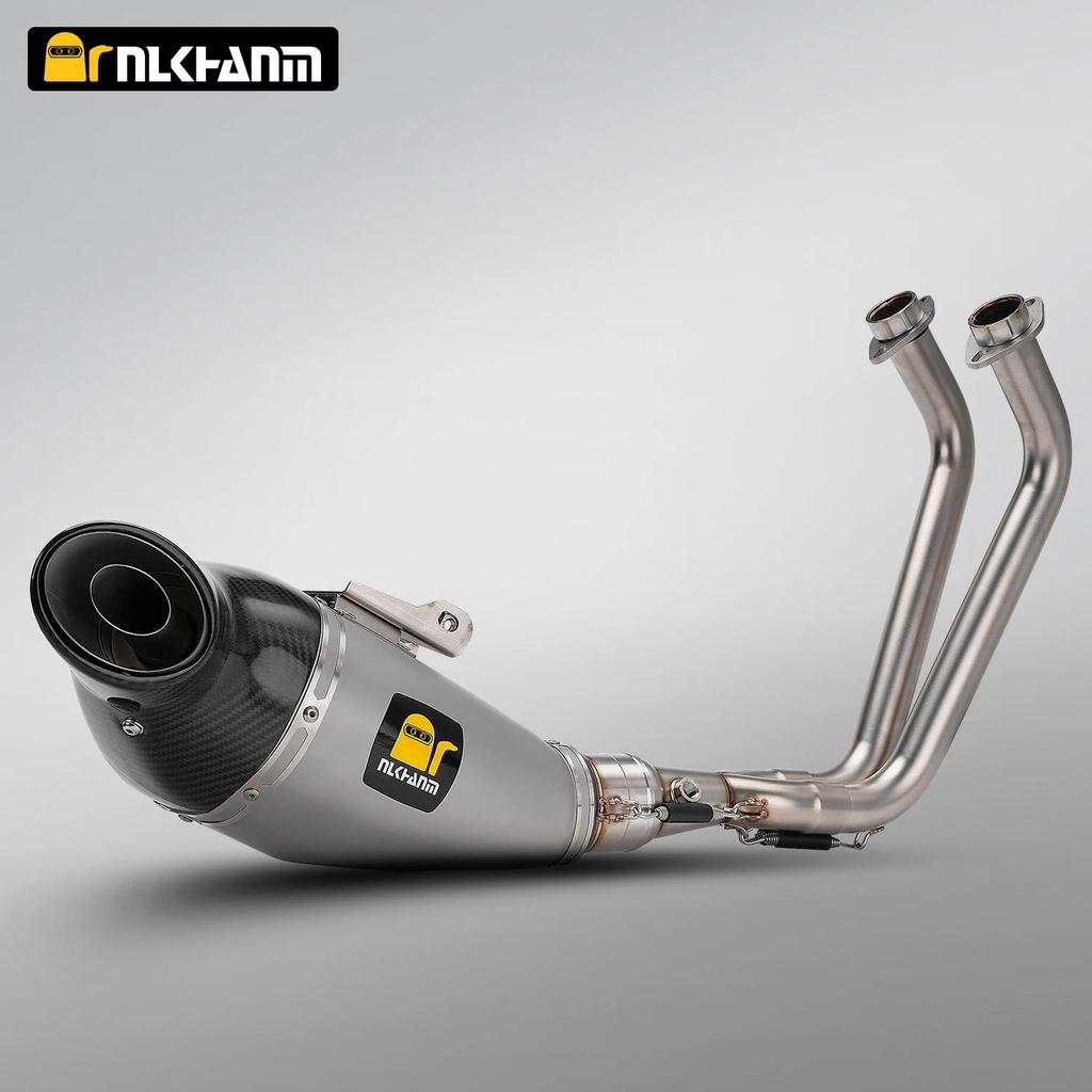 รถจักรยานยนต์เต็มระบบท่อไอเสียหนีลิงค์ท่อคาร์บอนท่อไอเสีย DB Killer แบบสวมสำหรับ MT-07 FZ-07 MT07 FZ