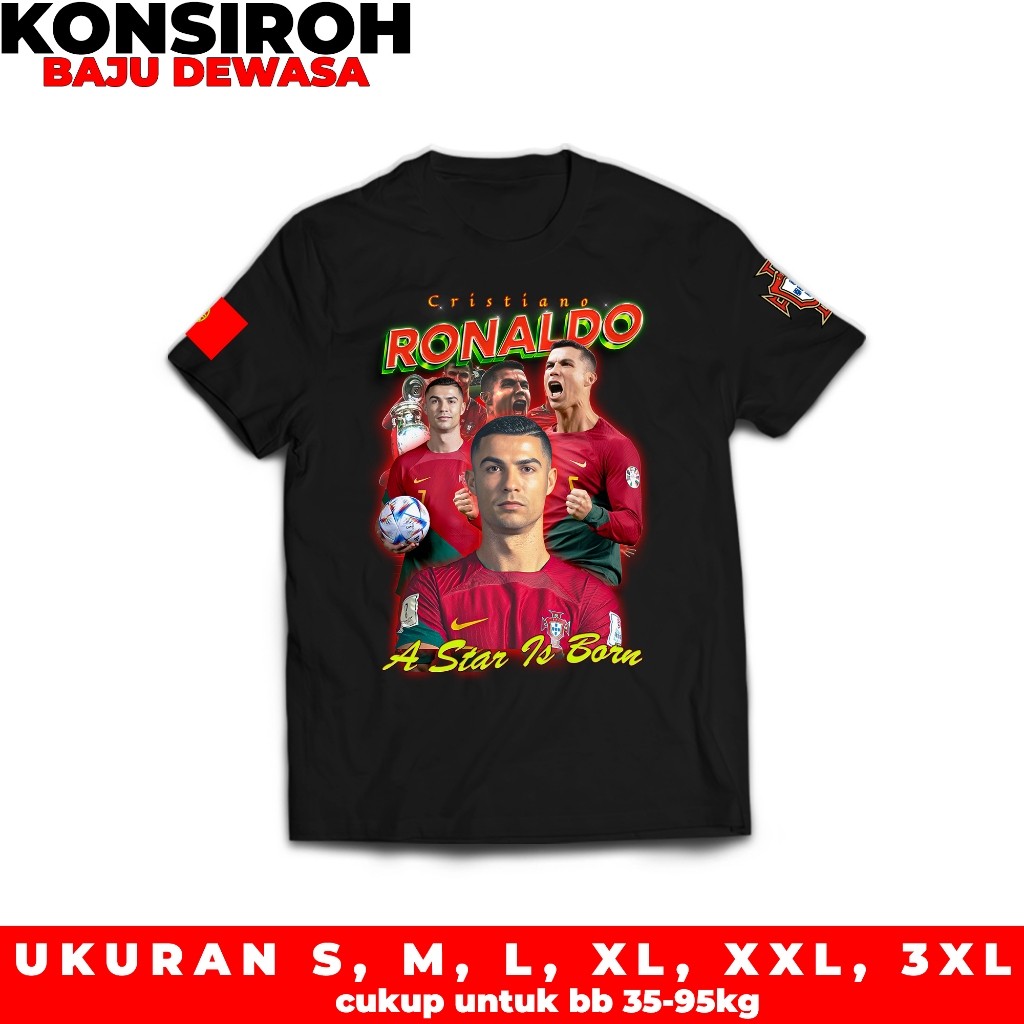 Cristiano Ronaldo Portugal National Football Team Streetwear เสื้อยืด Cristiano Ronaldo Bootleg Dist