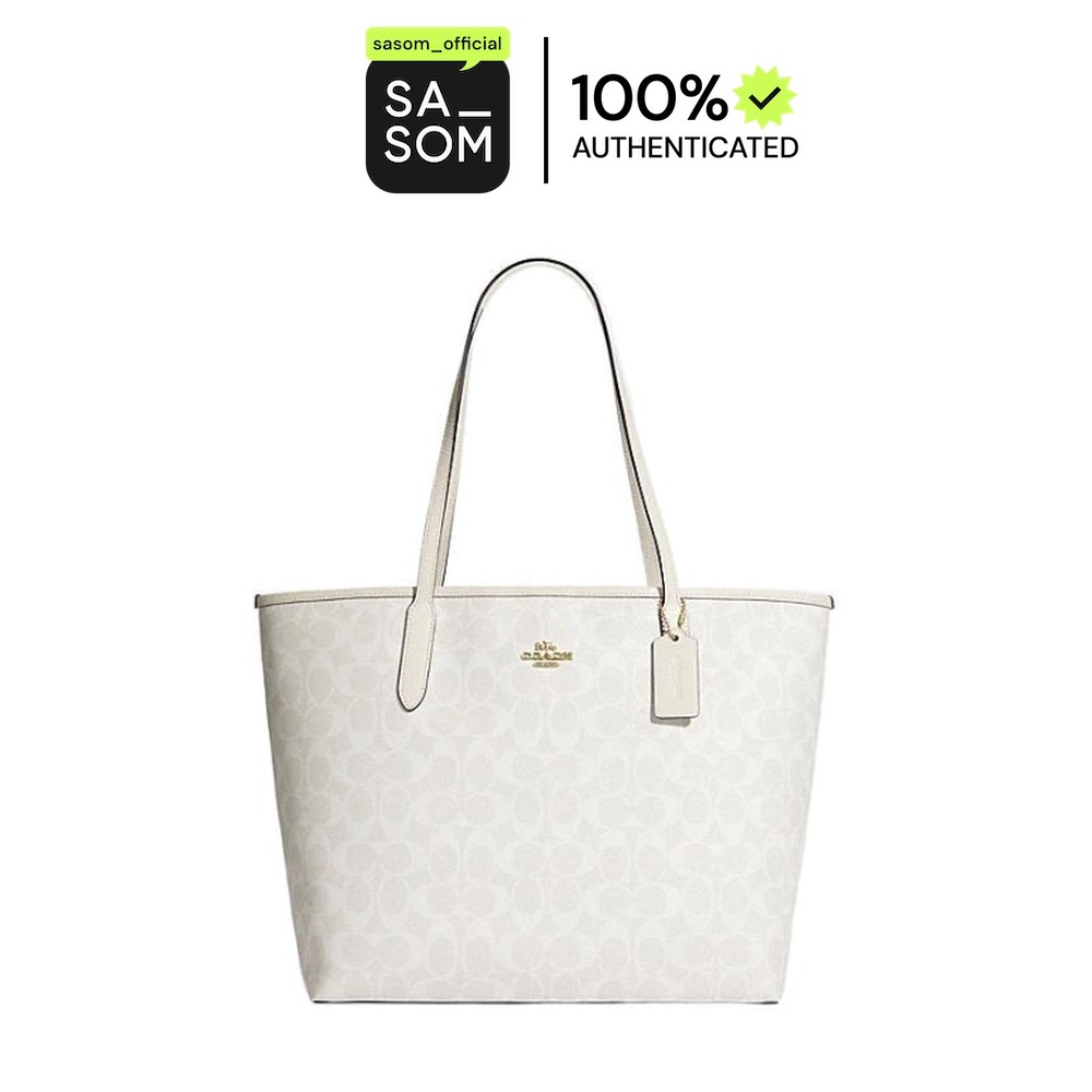 Coach City Gold Chalk Glacier White | ของแท้ ตรวจสอบโดย SASOM