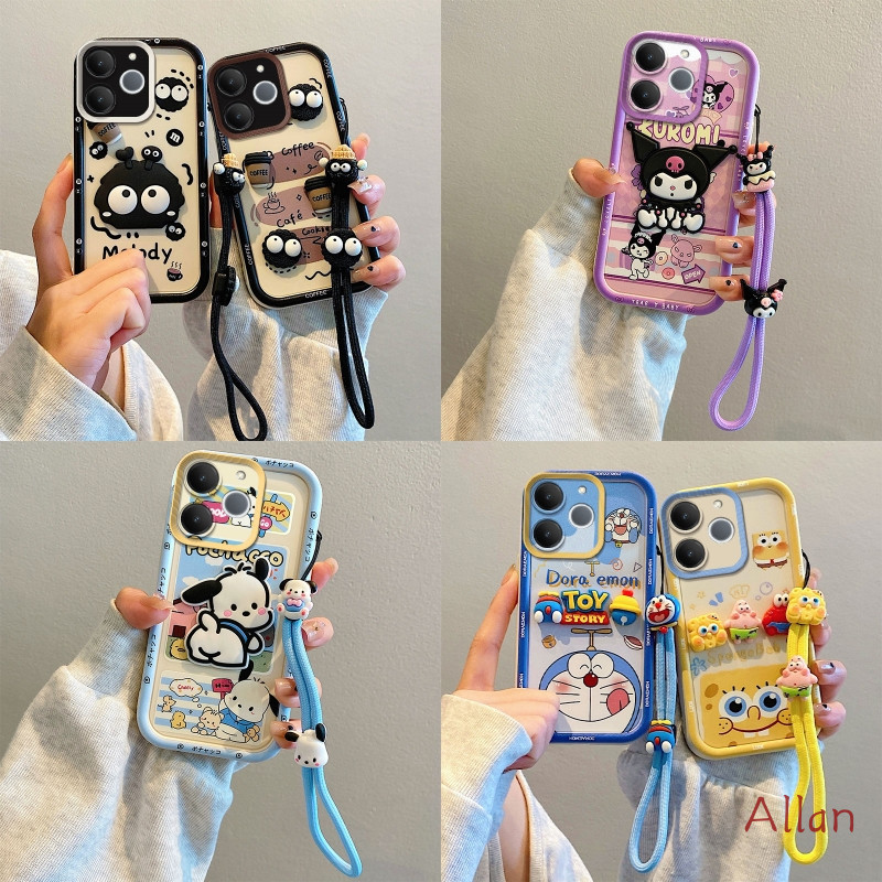 เคส realme 15t 5G กรณี TPU 2026 ใหม่ Kawaii ซิลิโคนนุ่มคลุมทั้งหมดกันกระแทก, Lanyard Anti-Loss เคสโทรศัพท์ BSJGS