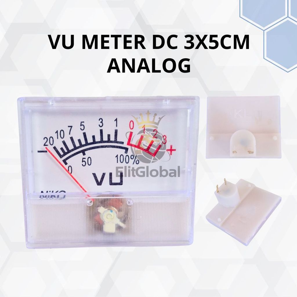 VU Meter DC 3 x 5 cm วัดเข็มอนาล็อก