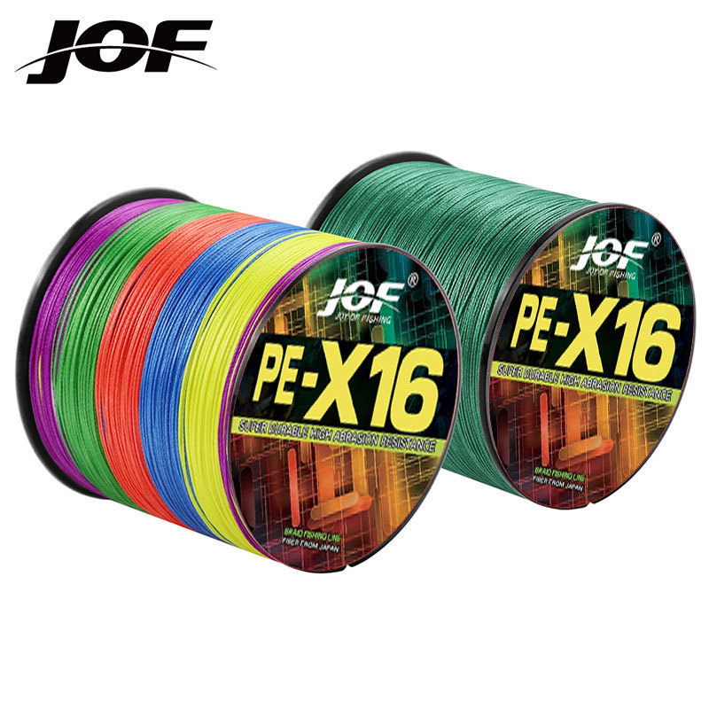 JOF 300M 16 Strands สายตกปลาแบบถัก 100% PE Super Strong Abrasion สายการประมง PE