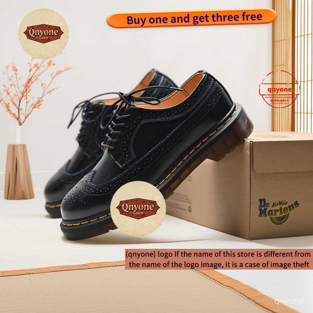 รองเท้า Dr. Martens 3989 แบบ Platform หนังเรียบ สีคอนทราสต์ กับรายละเอียดแกะสลักรูปทรงฮอลโลว์