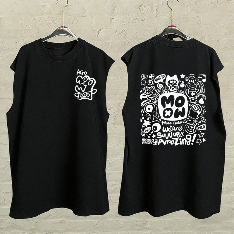 Sea.Tee แขนกุด เสื้อยืด oversize ผ้าCotton 100% เสื้อกีฬา ลายพิมพ์แฟชั่น” MOMO”สบายและนุ่ม ราคา ถูกที่สุด ดีลบีเคเค แกลเลอรีภาพที่ 3