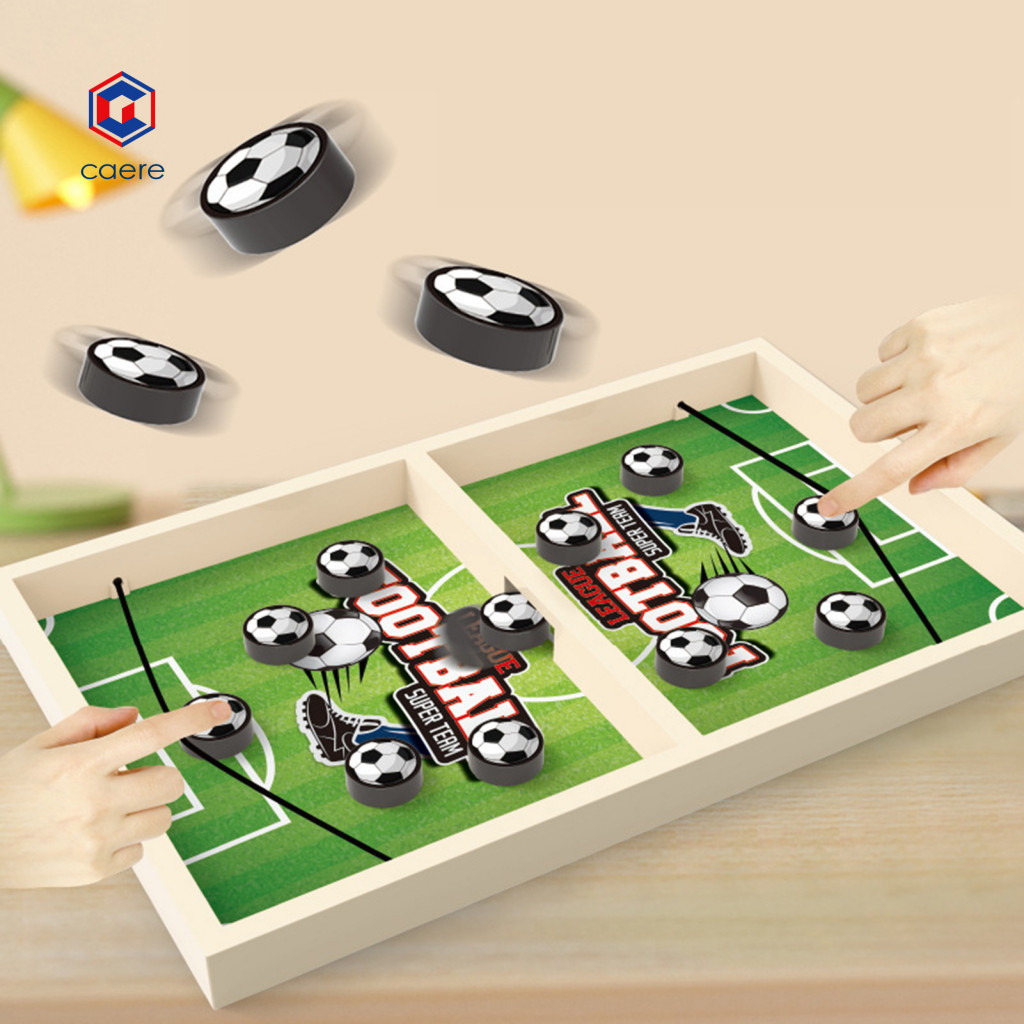 (Caere) Active Alternative to Electronic Toys Desktop Chess Toy Fast Sling Puck Game Mini Wood Hocke