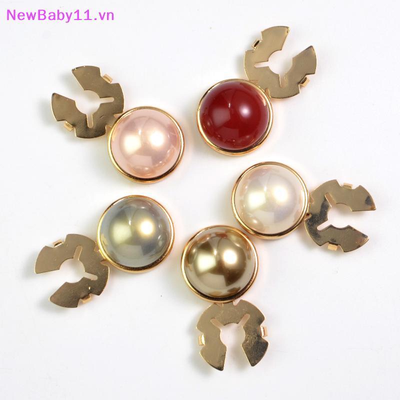 NewBaby Two Elegant And Chic Metal Round Button Cufflink Clip, Round Shirt Cufflinks, Gold And Silve