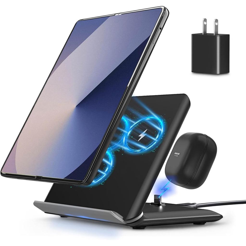 การชาร์จแบบไร้สายสําหรับ Samsung Galaxy Z-Fold Series, 2-in-1, ไร้สายที่รวดเร็ว 15W สําหรับ Galaxy Z