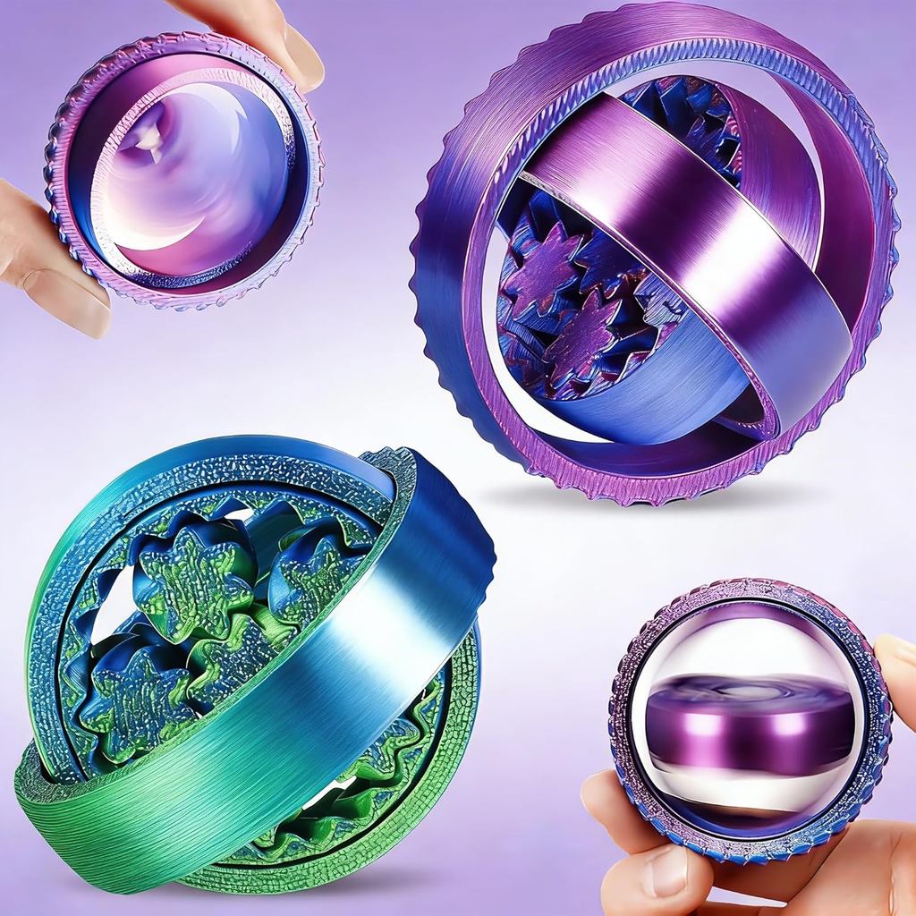 2-Pack 3D พิมพ์ Spinners Fidget Gear Spinners ออกแบบเครื่องประดับตกแต่งบ้าน