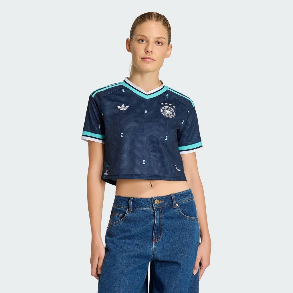 adidas Football Germany 26 Away Cropped Jersey Women Blue KE8080