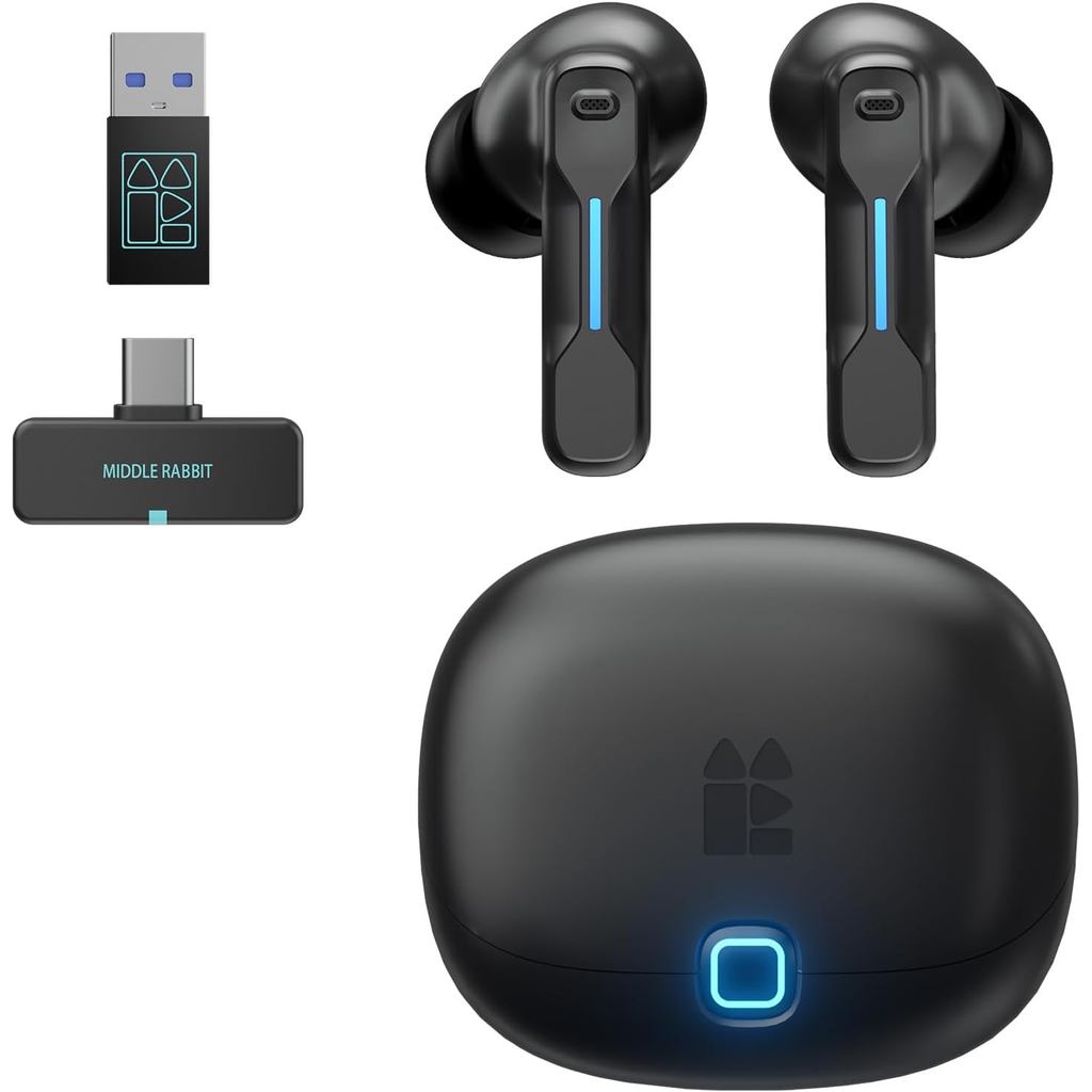 หูฟังสําหรับเล่นเกมไร้สายกระต่ายกลาง SW5 พร้อมไมโครโฟน, เข้ากันได้กับ PC PS5 PS4 Desktop VR, หูฟังคอ