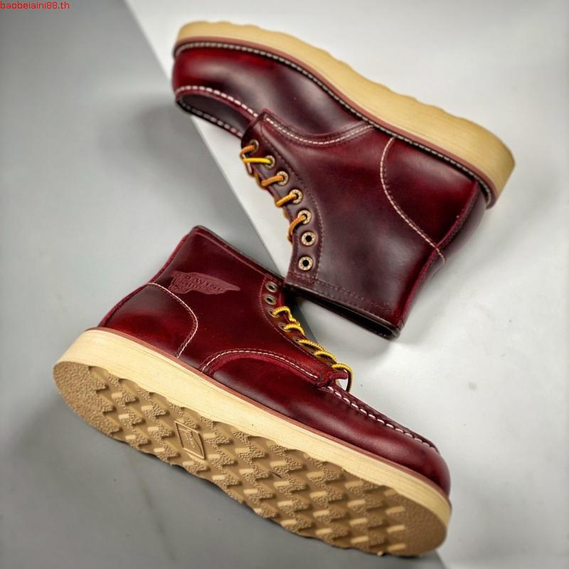 Men Red Wing Leather 875 Martin Boots High Tube หนังแท้