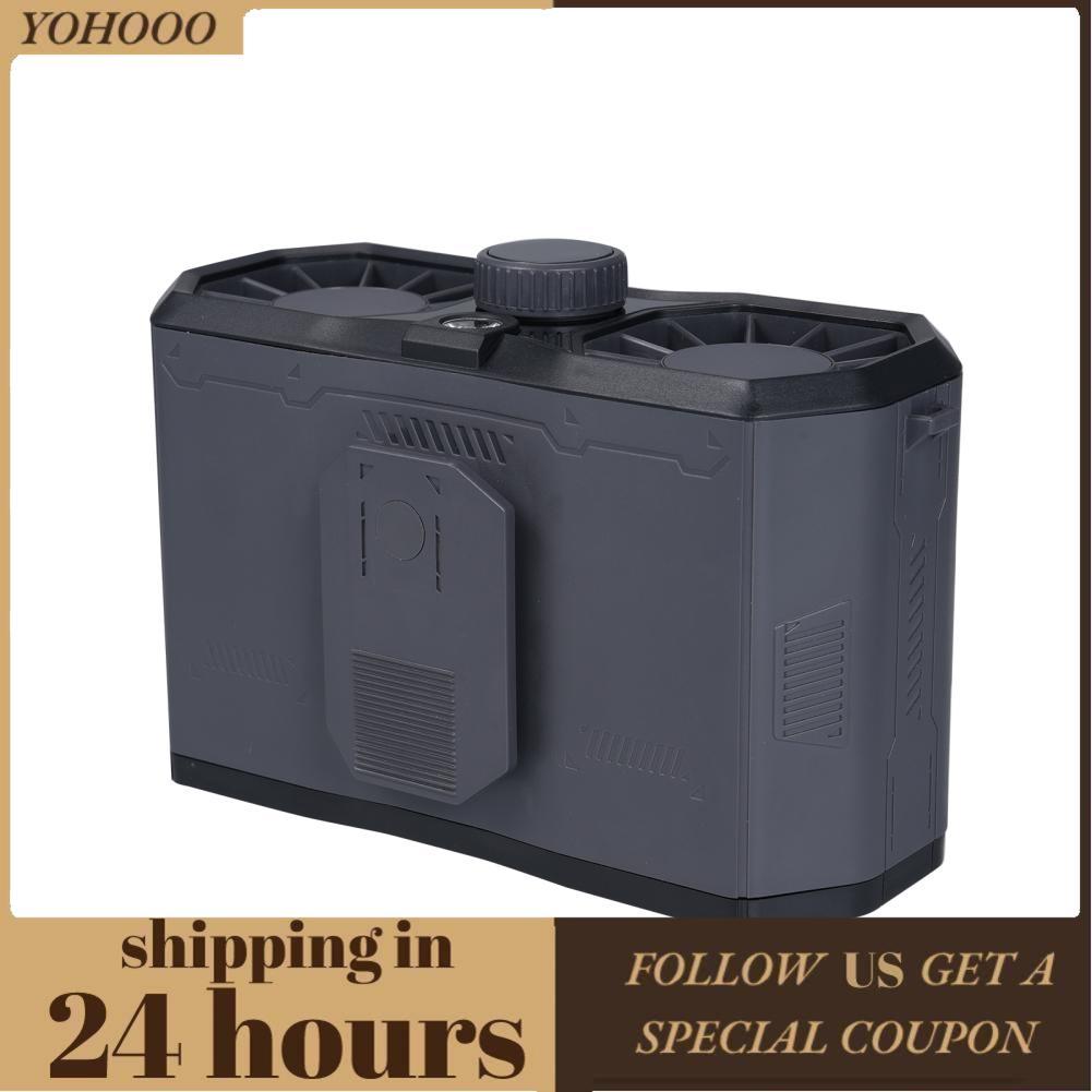 Yohooo Yohooo กลางแจ้ง Dual Vent เอวพัดลมแบบพกพาคอพร้อมไฟฉายฉุกเฉิน 15000mAh แบบชาร์จไฟได้คลิปบน 150