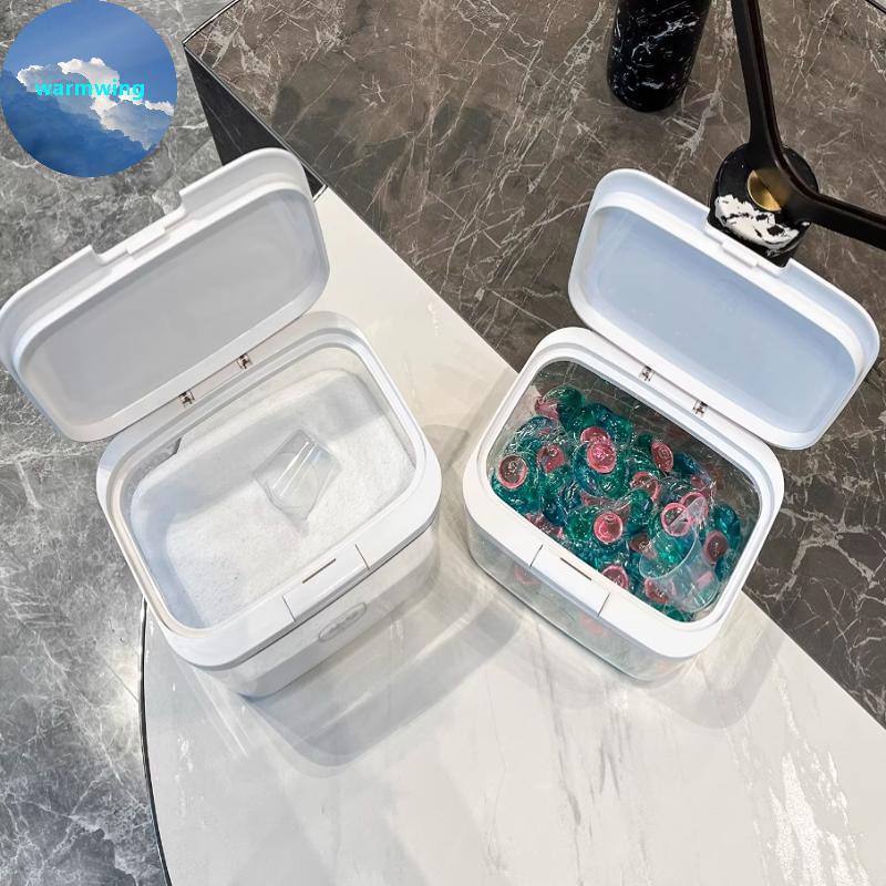 Warmwing Laundry Pod Container, Laundry Pod Holder, Sealed And Automatic Pop-Up, Large Capacity Laun