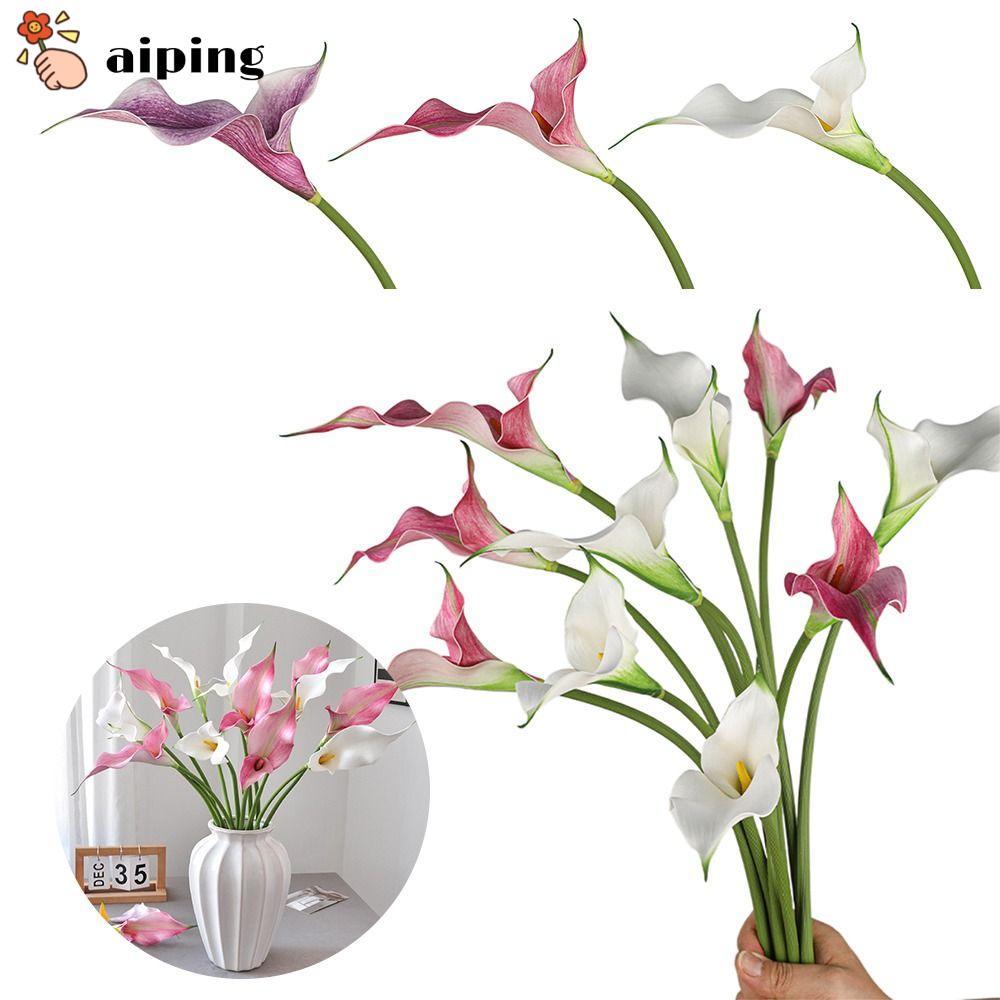 AIPING จําลอง Calla Lily, Real Touch DIY Calla Lily ดอกไม้ประดิษฐ์, อุปกรณ์ประกอบฉากภาพหลากสี EVA การจัดดอกไม้เดสก์ท็อปเครื่องประดับ