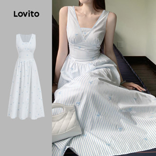 Lovito ชุดเดรสลำลองสำหรับฤดูใบไม้ผลิ/ฤดูร้อน สีฟ้า สำหรับผู้…