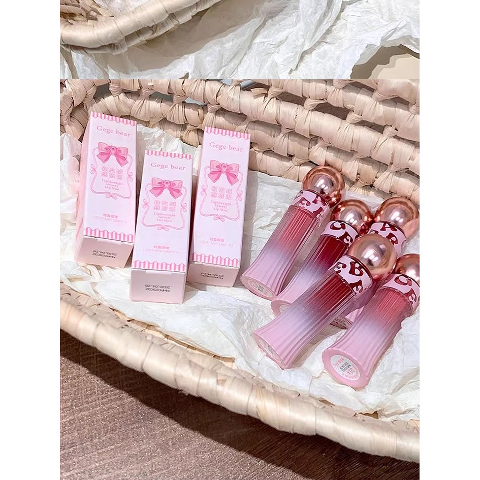 Light Velvet Lip Clay Set Matte Velvet ความอิ่มตัวต่ํา Guava Pink Tea Brown White ลิปสติกสไตล์เกาหลี