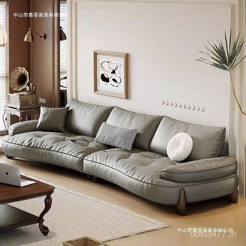 Fengfoshan Retro สไตล์อิตาเลี่ยนขนาดเล็ก Apartment โซฟาสามพนักพิงโซฟาครีม Clouds ห้องนั่งเล่นมากสไตล