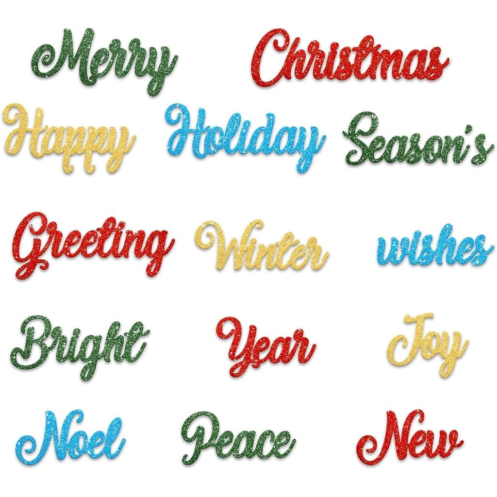 Hying Christmas Words ตัดตายสําหรับการ์ด, Xmas คําอวยพร Die ตัดสวัสดีปีใหม่ตัวอักษร Dies Stencils ลา