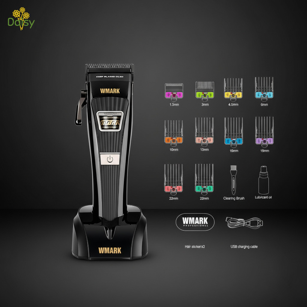 Wmark NG-V1 ปัตตาเลี่ยนไร้สายมอเตอร์ไร้แปรงใบมีดสแตนเลส USB ชาร์จตัดผม Trimmer