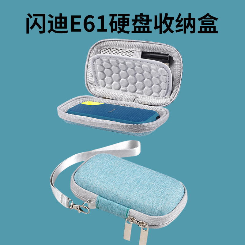 เหมาะสําหรับ Sandisk Mobile Hard Disk กระเป๋า E61/E60 กันกระแทกการบีบอัดกล่องป้องกัน Sandisk แบบพกพา