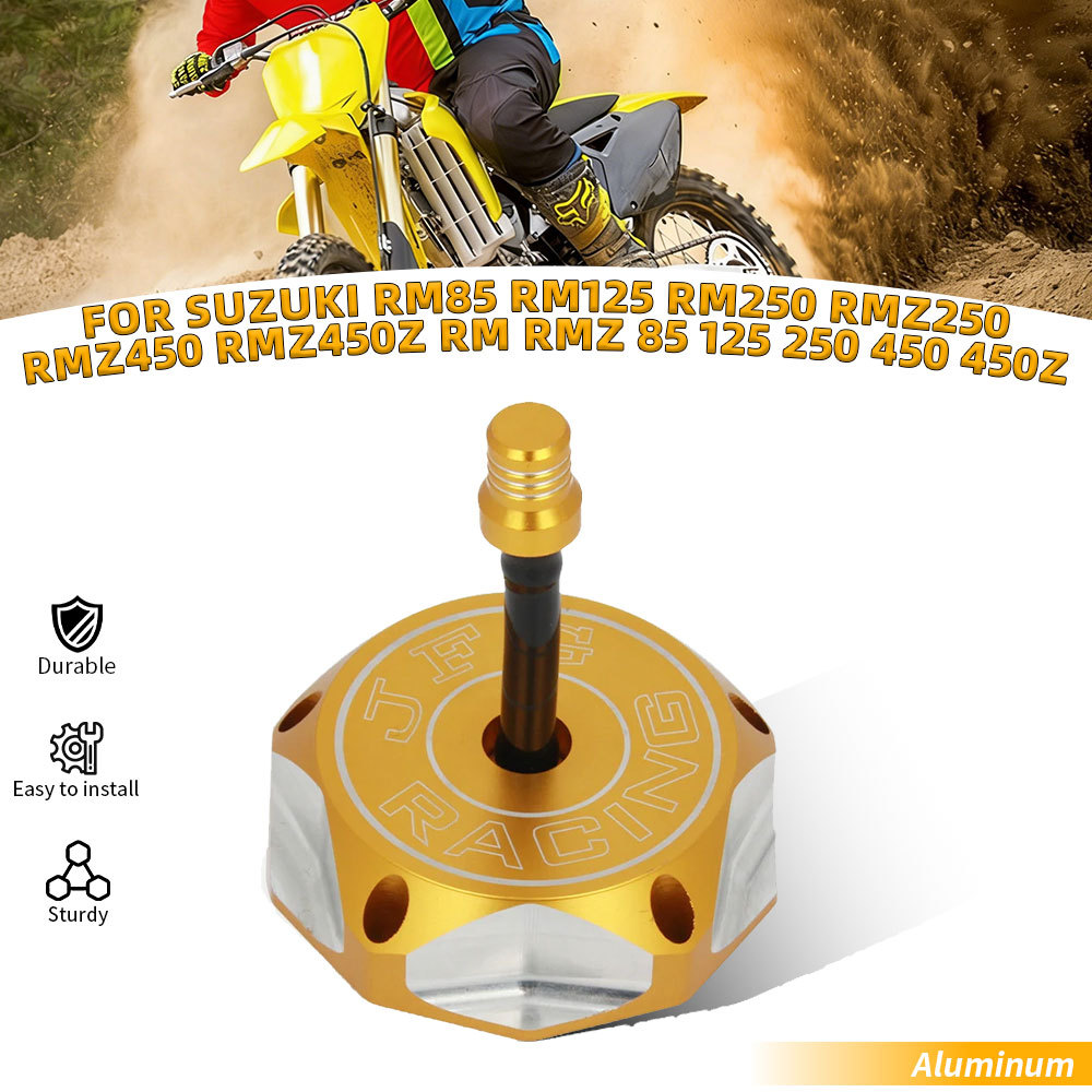 Zรถจักรยานยนต์ CNC ถังแก๊สฝาครอบสำหรับ SUZUKI RM85 RM125 RM250 RMZ250 RMZ450 RMZ450Z ฿ RMZ 85 125 25