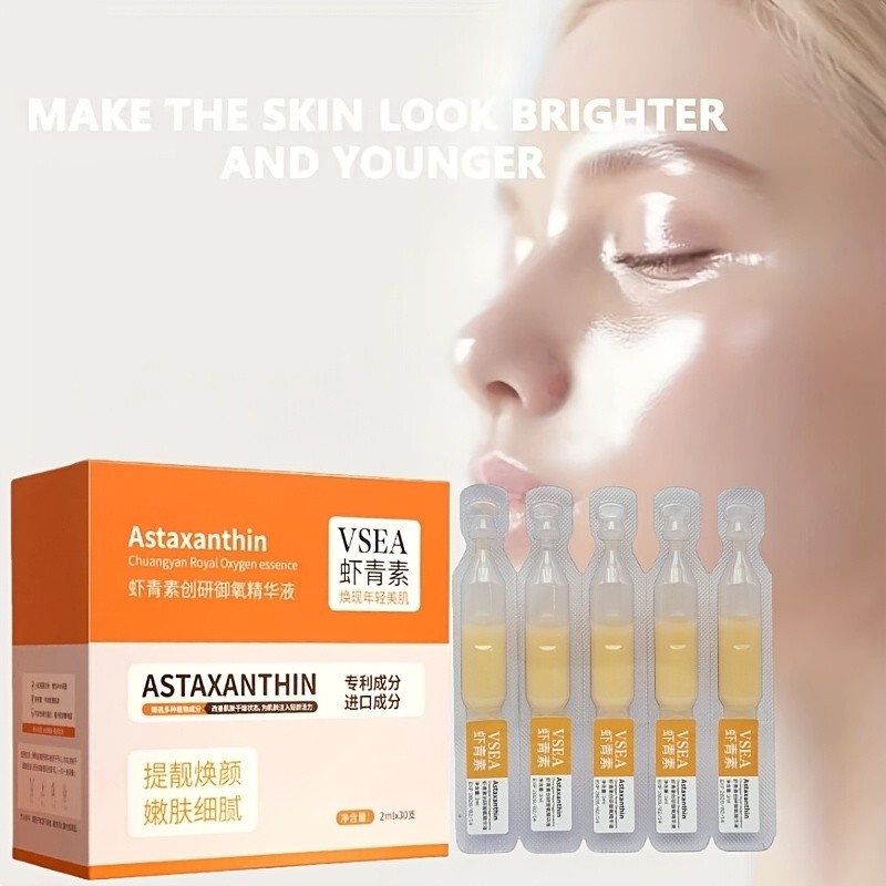 30 ชิ้น/กล่องทิ้ง Astaxanthin Ampoule Face Firming Serum Essence Face Moisturizing Nourishing Fade Fine Line เกาหลี Skincare