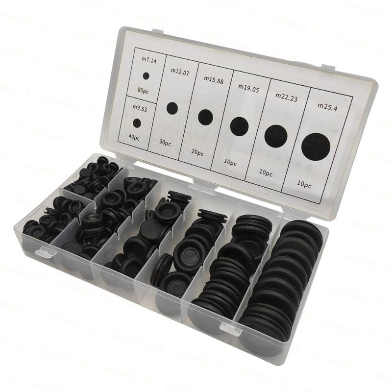 ʚɞ Ne ʚɞ 200 ชิ้นยาง Grommet Firewall Hole Plug ปะเก็นสายไฟสําหรับปลั๊กสายไฟ