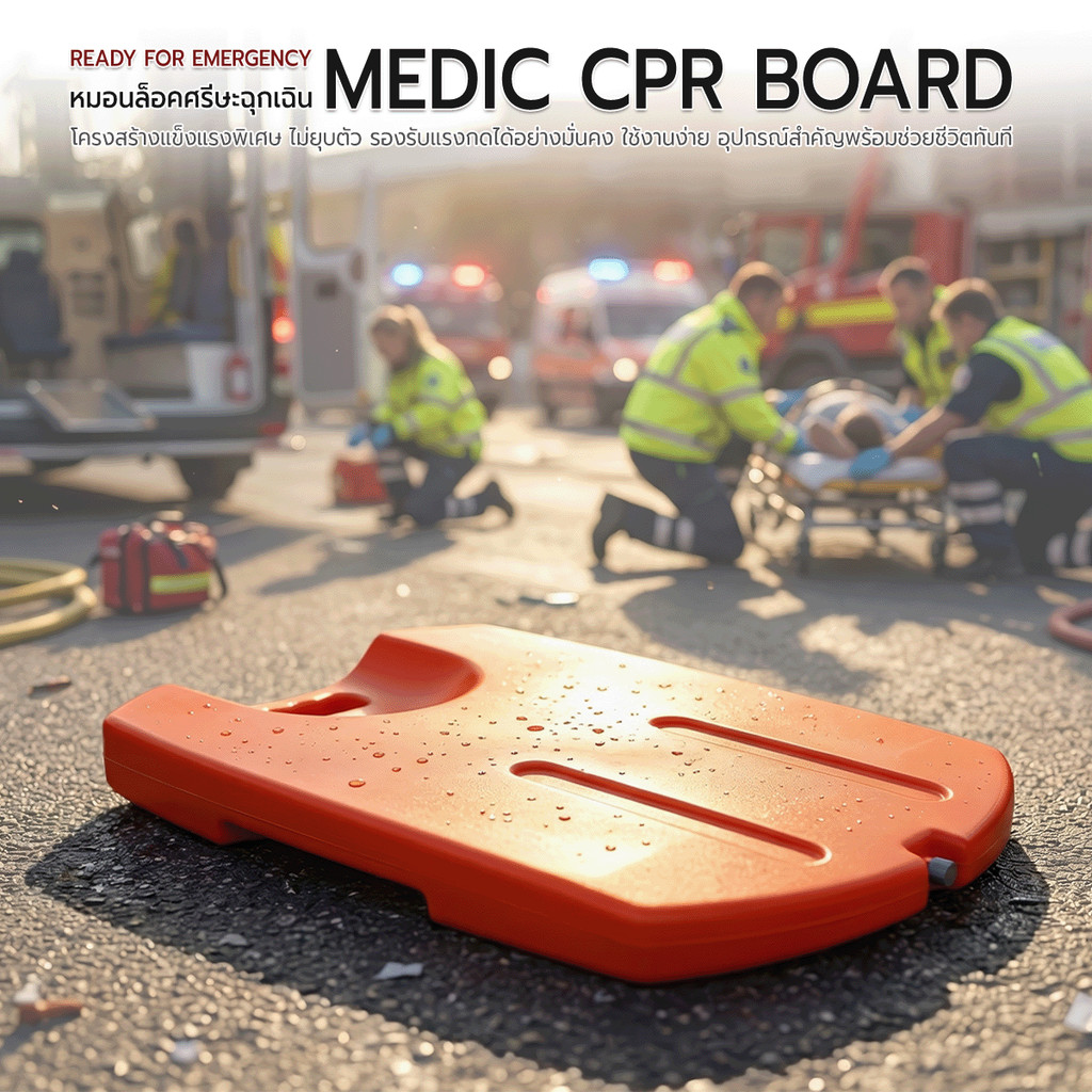 แผ่นรองปั๊มหัวใจ CPR  กระดานช่วยชีวิต พกพาง่าย รองรับแรงกดสูง สำหรับโรงพยาบาลและกู้ภัย - Portable Me