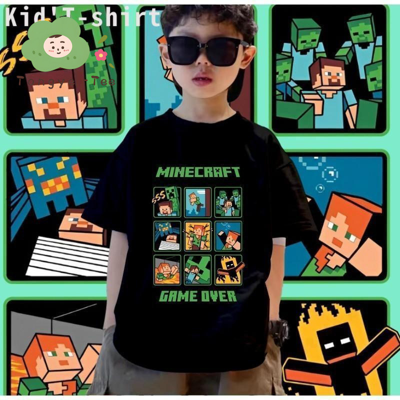 [COD]XK2  HOT Children's T-shirt  เสื้อเด็ก Minecraft Jj & Mikey Maizen เสื้อเกมส์ สำหรับเด็กและผู้ใหญ่ +New เสื้อผ้าเด็