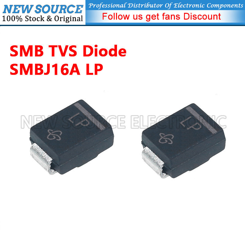 [20-100 ชิ้น] SMBJ16A LP SMB TVS Diode SMD Transient แรงดันไฟฟ้า Suppessor Diode แหล่งใหม่