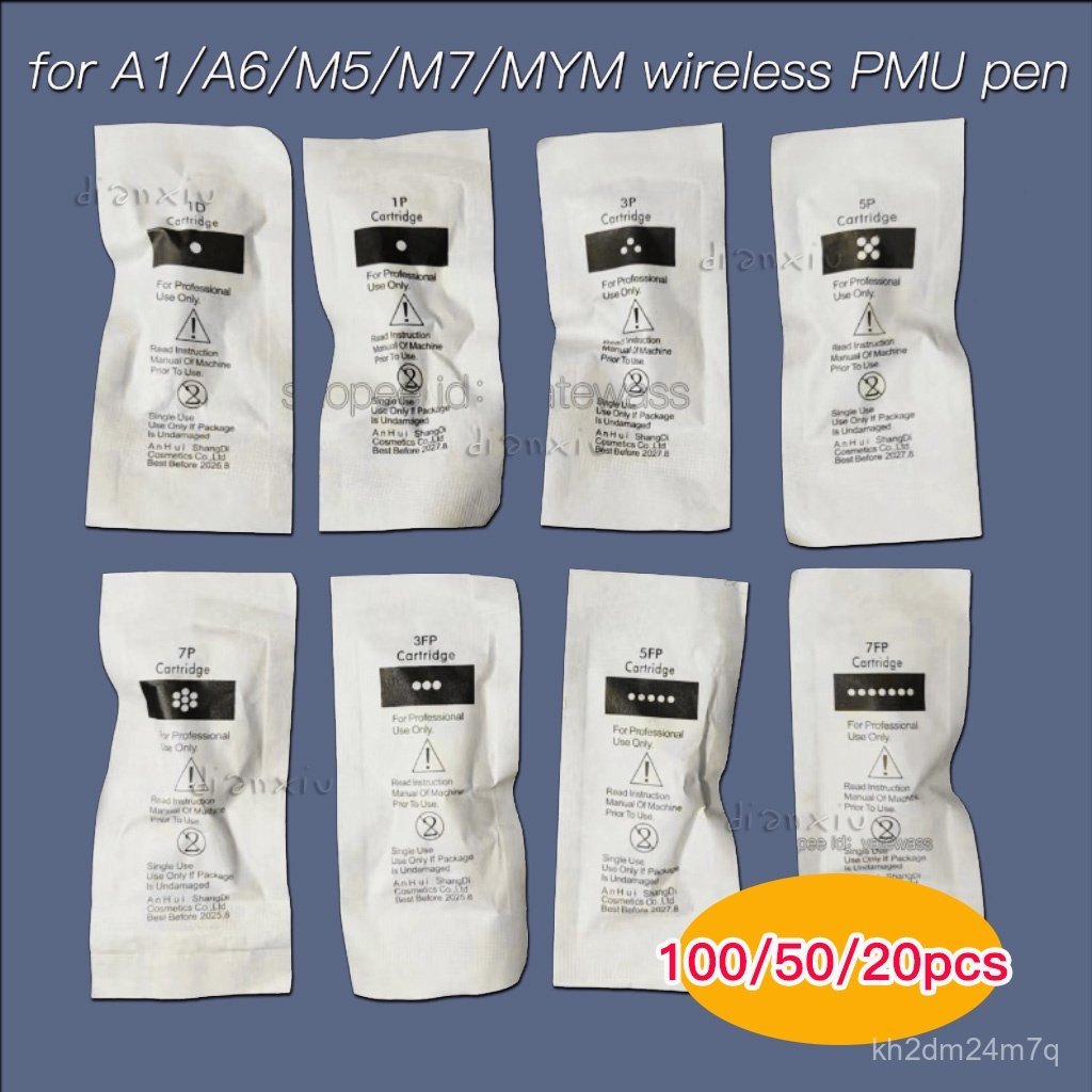 100/50/20pcs Wireless Tattoo Eyebrow Machine Accessiroes 1P 3P 5RL 5FP Permanent Makeup Eyebrow&lips