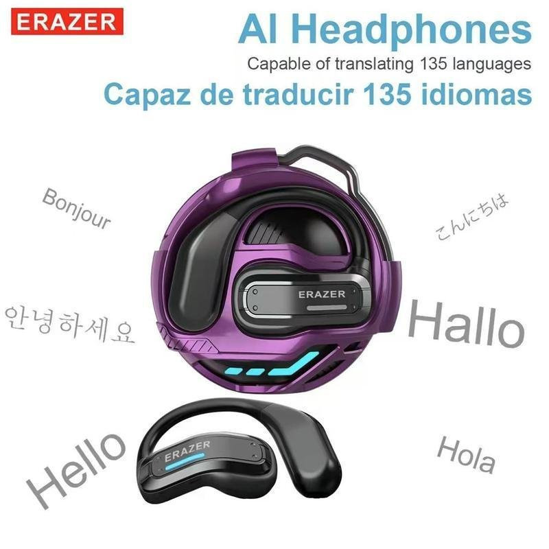 ERAZER X8 OWS Translator e หูฟังบลูทูธ 6.0 หูฟังรองรับ 135 ภาษา ​​การแปลบลูทูธแบบเรียลไทม์ เล่นเพลงโ