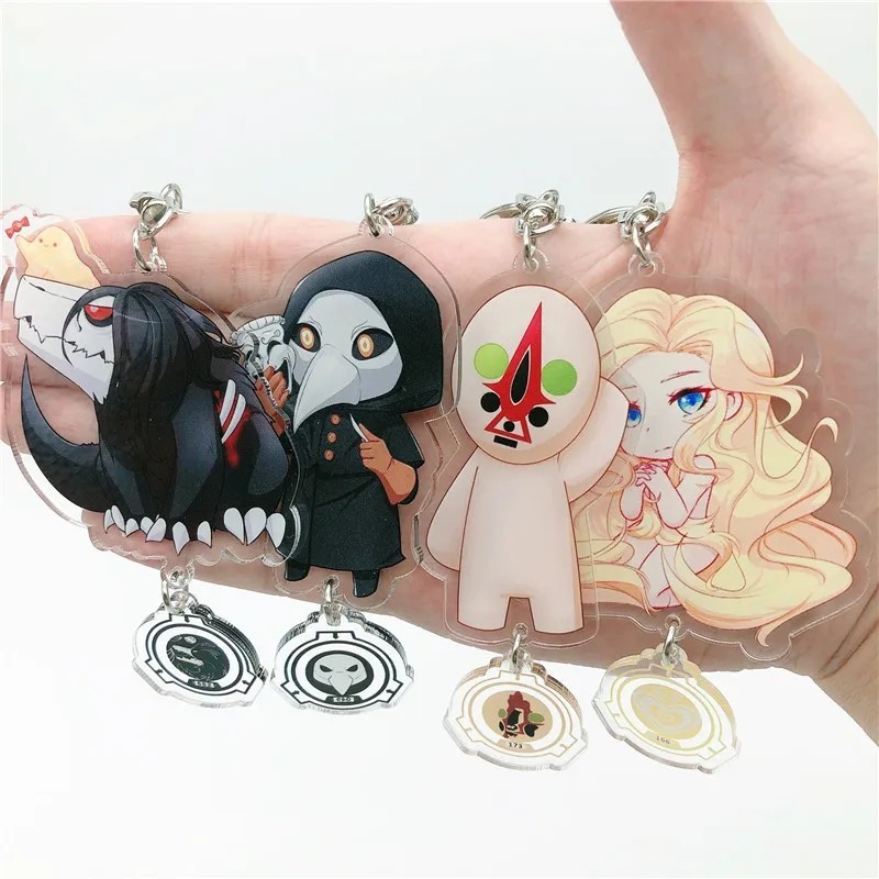SCP Foundation อะคริลิค Mica Chibi พวงกุญแจ SCP-049 SCP-173 SCP-682 SCP-166 พัดลมของขวัญกระเป๋าตกแต่